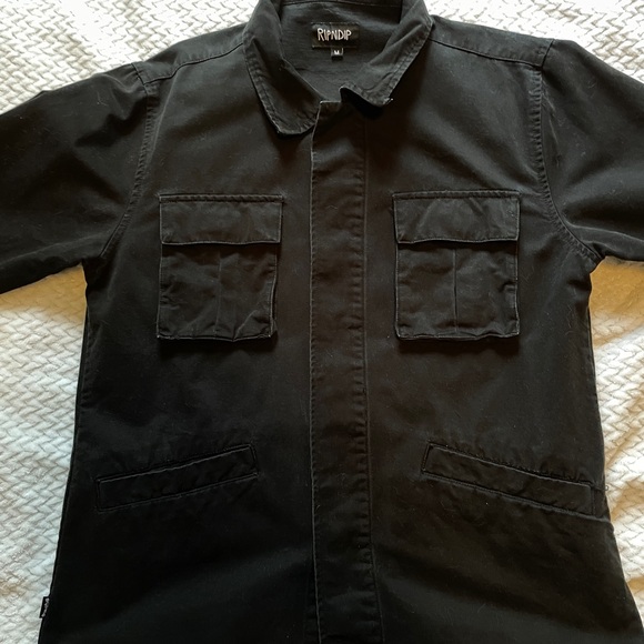Ripndip Flower Burst Cotton Work Shirt Black - Picture 4 of 10